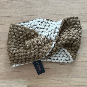 Echo Design Tan and Cream Knit Circle Scarf